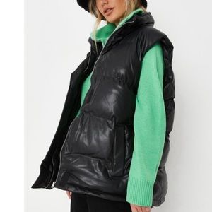 Missguided Faux Leather Puffer Vest; new with tags; US size 12.